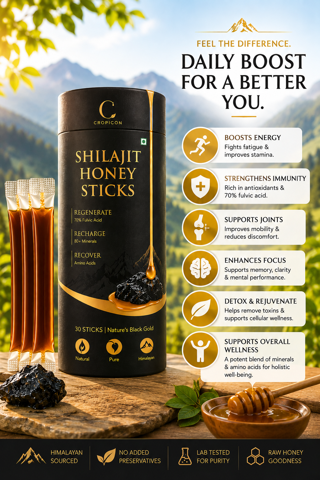 Cropicon Shilajit Honey Sticks